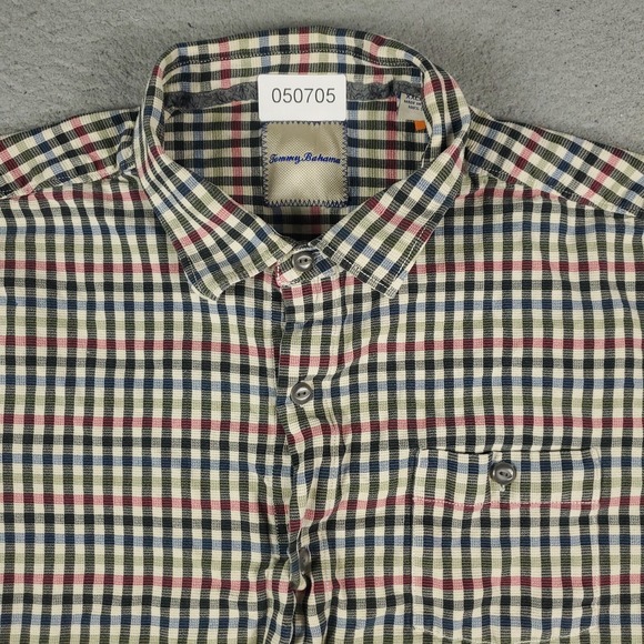 Tommy Bahama Shirt Mens 2XL Blue Check Silk Button Up Short Sleeve - Picture 2 of 6